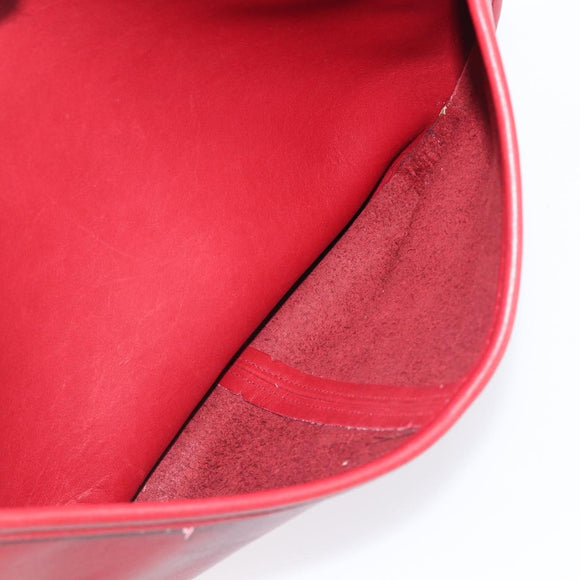 Coach Shoulder Bag Leather Red Gold Auth 205341A