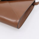 CELINE Shoulder Bag Leather Brown Gold Auth 205342-9