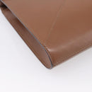 CELINE Shoulder Bag Leather Brown Gold Auth 205342-14