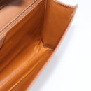 CELINE Shoulder Bag Leather Brown Gold Auth 205342-18