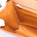 CELINE Shoulder Bag Leather Brown Gold Auth 205342-19