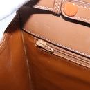 CELINE Shoulder Bag Leather Brown Gold Auth 205342-20