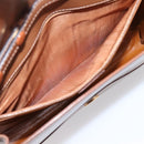 CELINE Shoulder Bag Leather Brown Gold Auth 205342-21