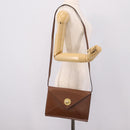 CELINE Shoulder Bag Leather Brown Gold Auth 205342-22