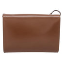 CELINE Shoulder Bag Leather Brown Gold Auth 205342-2