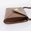 CELINE Shoulder Bag Leather Brown Gold Auth 205342-4
