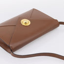 CELINE Shoulder Bag Leather Brown Gold Auth 205342-6