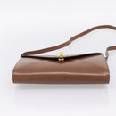 CELINE Shoulder Bag Leather Brown Gold Auth 205342-5