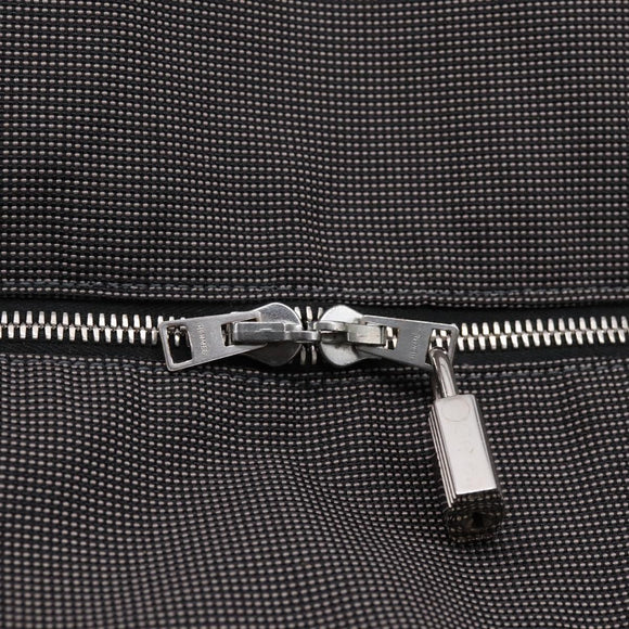 HERMES Her Line Tote TGM Tote Bag Canvas Gray Silver Auth 205345V