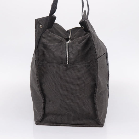 HERMES Her Line Tote TGM Tote Bag Canvas Gray Silver Auth 205345V