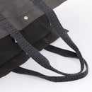HERMES Her Line Tote TGM Tote Bag Canvas Gray Silver Auth 205345V-7