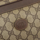GUCCI GG Supreme Web Sherry Line Clutch Bag PVC Beige Gold Auth 205347-13