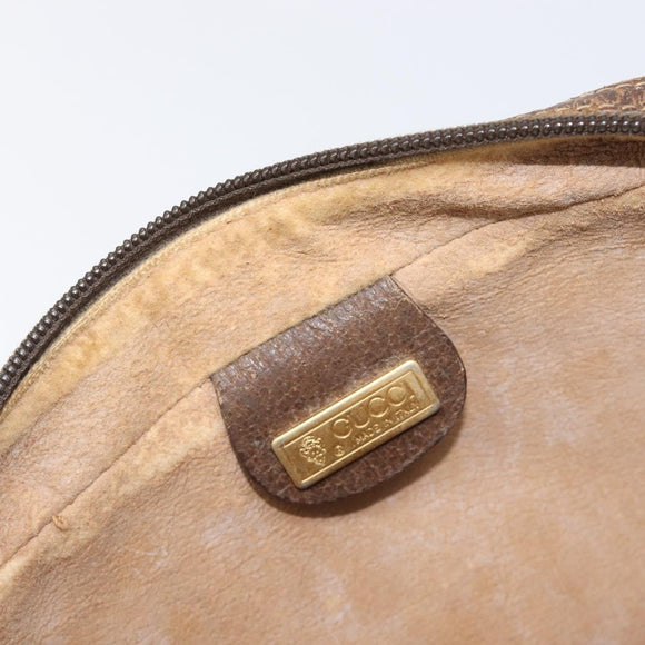 GUCCI GG Supreme Web Sherry Line Clutch Bag PVC Beige Gold Auth 205347