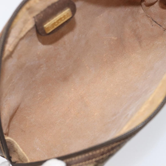 GUCCI GG Supreme Web Sherry Line Clutch Bag PVC Beige Gold Auth 205347