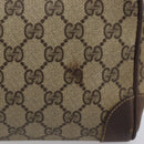 GUCCI GG Supreme Web Sherry Line Clutch Bag PVC Beige Gold Auth 205347-4
