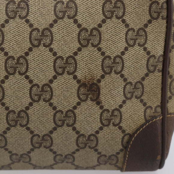 GUCCI GG Supreme Web Sherry Line Clutch Bag PVC Beige Gold Auth 205347