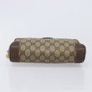 GUCCI GG Supreme Web Sherry Line Clutch Bag PVC Beige Gold Auth 205347-8