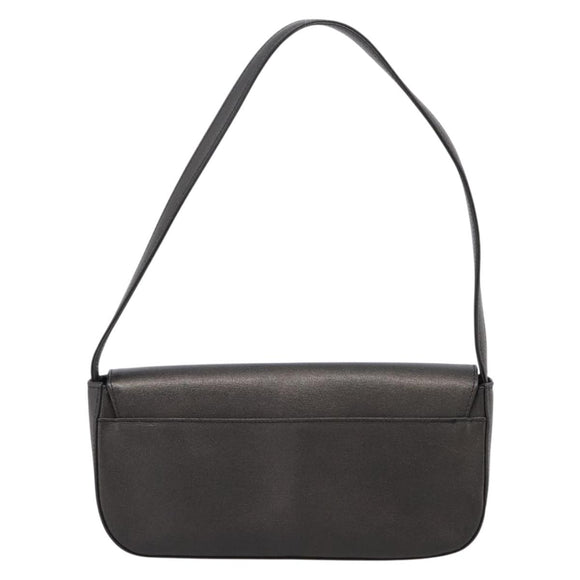 GIVENCHY Shoulder Bag Leather Black Gold Auth 205350A