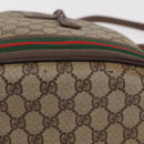 GUCCI GG Supreme Web Sherry Line Bag PVC Beige Gold 001 115 0933 Auth 205351-16