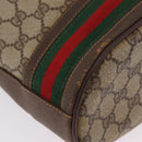 GUCCI GG Supreme Web Sherry Line Bag PVC Beige Gold 001 115 0933 Auth 205351-17