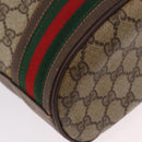 GUCCI GG Supreme Web Sherry Line Bag PVC Beige Gold 001 115 0933 Auth 205351-19