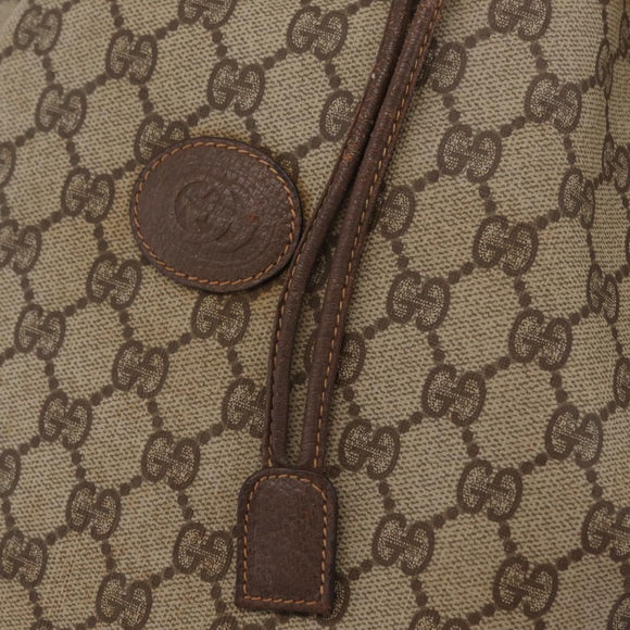 GUCCI GG Supreme Web Sherry Line Bag PVC Beige Gold 001 115 0933 Auth 205351