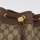 GUCCI GG Supreme Web Sherry Line Bag PVC Beige Gold 001 115 0933 Auth 205351-23
