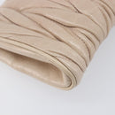 Miu Miu Matelasse Pouch Leather Beige Gold Auth 205354V-16