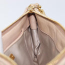 Miu Miu Matelasse Pouch Leather Beige Gold Auth 205354V-19