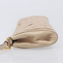 Miu Miu Matelasse Pouch Leather Beige Gold Auth 205354V-4