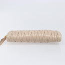 Miu Miu Matelasse Pouch Leather Beige Gold Auth 205354V-6