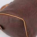 ETRO Paisley Hand Bag PVC Leather Brown Gold Auth 205356A-14