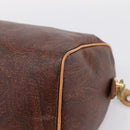 ETRO Paisley Hand Bag PVC Leather Brown Gold Auth 205356A-15