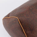 ETRO Paisley Hand Bag PVC Leather Brown Gold Auth 205356A-16