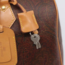 ETRO Paisley Hand Bag PVC Leather Brown Gold Auth 205356A-10