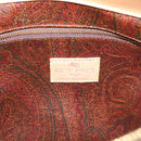 ETRO Paisley Hand Bag PVC Leather Brown Gold Auth 205356A-21