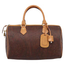 ETRO Paisley Hand Bag PVC Leather Brown Gold Auth 205356A-13