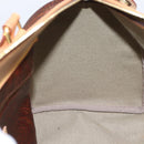 ETRO Paisley Hand Bag PVC Leather Brown Gold Auth 205356A-23