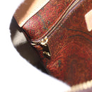 ETRO Paisley Hand Bag PVC Leather Brown Gold Auth 205356A-24