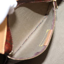 ETRO Paisley Hand Bag PVC Leather Brown Gold Auth 205356A-25
