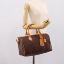 ETRO Paisley Hand Bag PVC Leather Brown Gold Auth 205356A-26