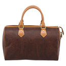 ETRO Paisley Hand Bag PVC Leather Brown Gold Auth 205356A-2