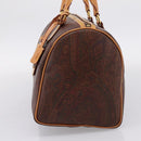ETRO Paisley Hand Bag PVC Leather Brown Gold Auth 205356A-4