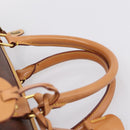 ETRO Paisley Hand Bag PVC Leather Brown Gold Auth 205356A-8