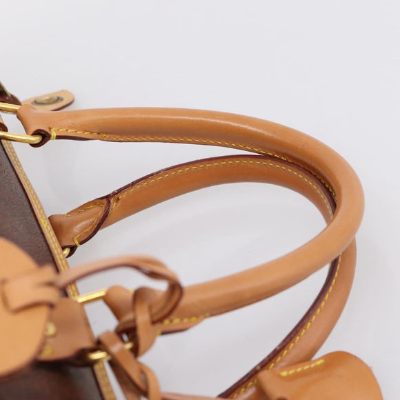 ETRO Paisley Hand Bag PVC Leather Brown Gold Auth 205356A