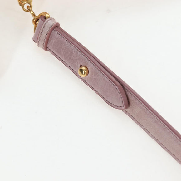 Miu Miu Matelasse Hand Bag Leather 2way Beige Gold Auth 205358V