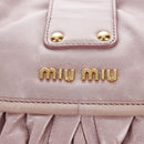 Miu Miu Matelasse Hand Bag Leather 2way Beige Gold Auth 205358V-21
