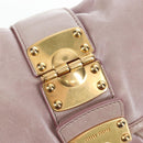 Miu Miu Matelasse Hand Bag Leather 2way Beige Gold Auth 205358V-22