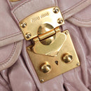 Miu Miu Matelasse Hand Bag Leather 2way Beige Gold Auth 205358V-23
