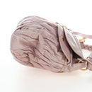 Miu Miu Matelasse Hand Bag Leather 2way Beige Gold Auth 205358V-4